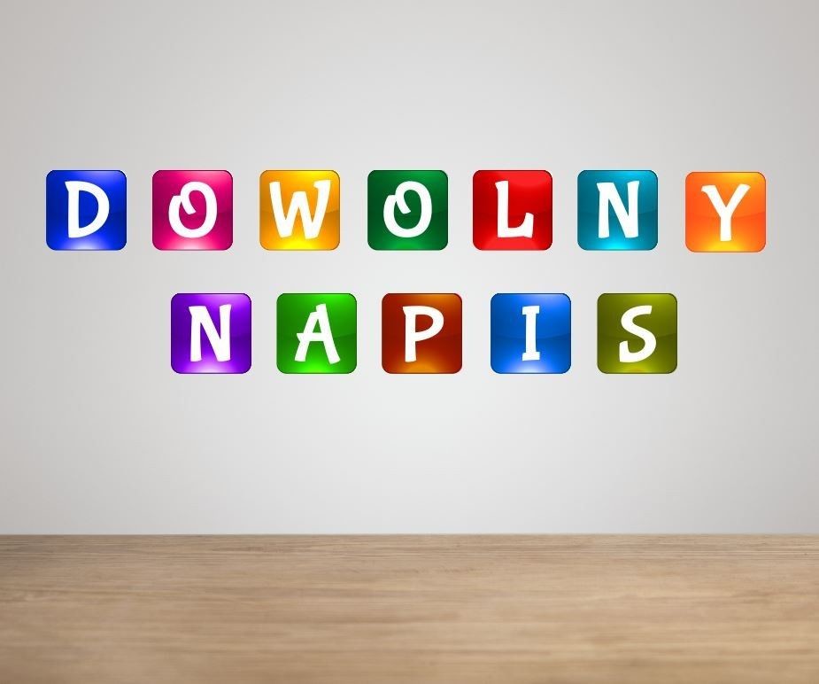 Naklejka kolorowa: DOWOLNY NAPIS ED057