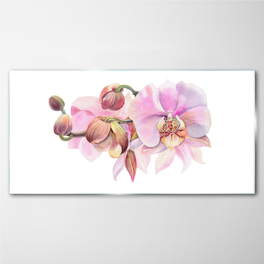 PL Coloray Obraz Szklany Akwarela kwiat orchidea 100x50cm