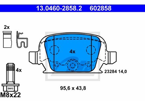 ATE Klocki hamulcowe - komplet 13.0460-2858.2
