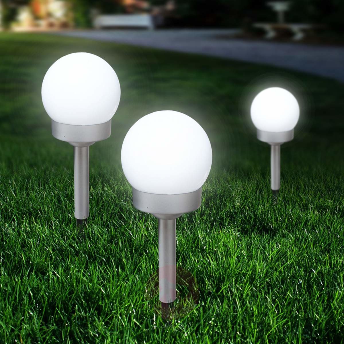 Globo Lighting Lampy solarne Lidja, zestaw trzech sztuk