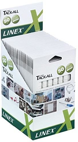 Linex LINEX 400098267 Tack-All gumka przyczepna 25 x 80 padów, tłoczone znowu plastry samoprzylepne, małe białe kwadraty 400098267