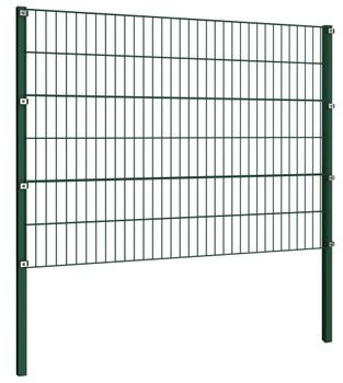 GSTORE Panel ogrodzeniowy ze słupkami żelazny 11,9 x 1,2 m zielony GS-278667