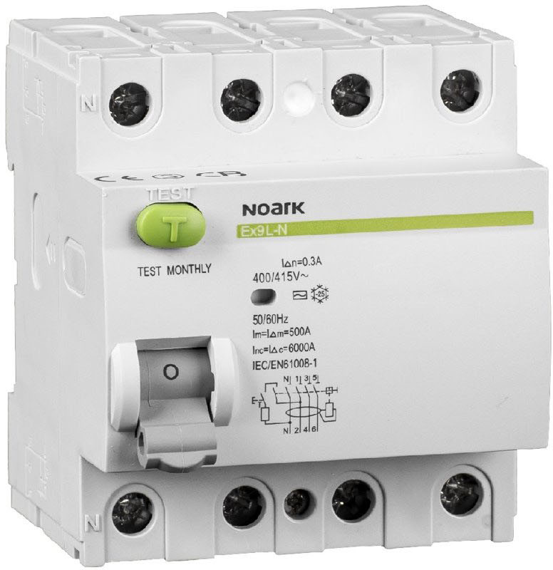 NOARK Wył różn. Icn=6kA 4-bieg. In=63A I$108n=30mA typ AC Ex9L-N 4P 63A 30mA 108333