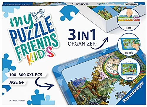 Ravensburger 3in1 Organizer 13274 - Kinderpuzzle Organizer Blau - für Kinder ab 6 Jahren 13274