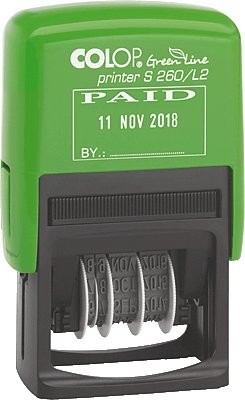 Colop 127788 Printer S260 Green Line, datę w języku niemieckim i tekstu spłaci z wkładce z linii 127788