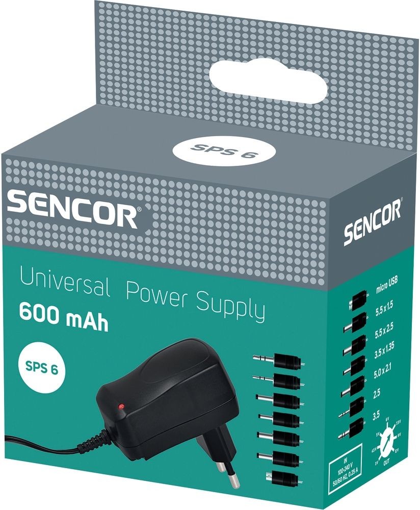 Sencor SPS 6 600 mA Uniwersalny zasilacz 35043719