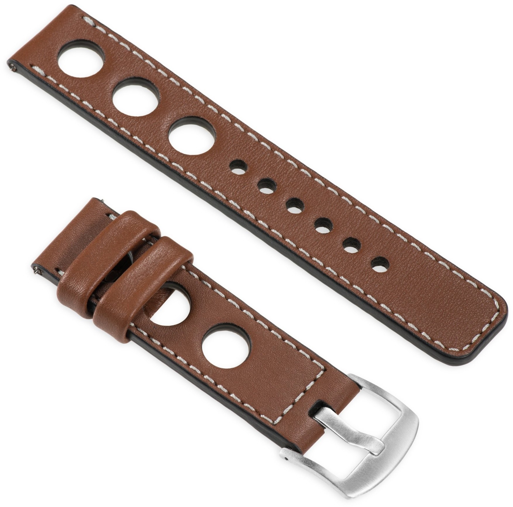 Apple moVear Skórzany pasek 22mm do do Watch 5/4/3/2/1 42/44mm | Brązowy moVear uBand R1 Rally, produkt POLSKI, nowoczesny design A0W44U0R01RE00BKMM22B1