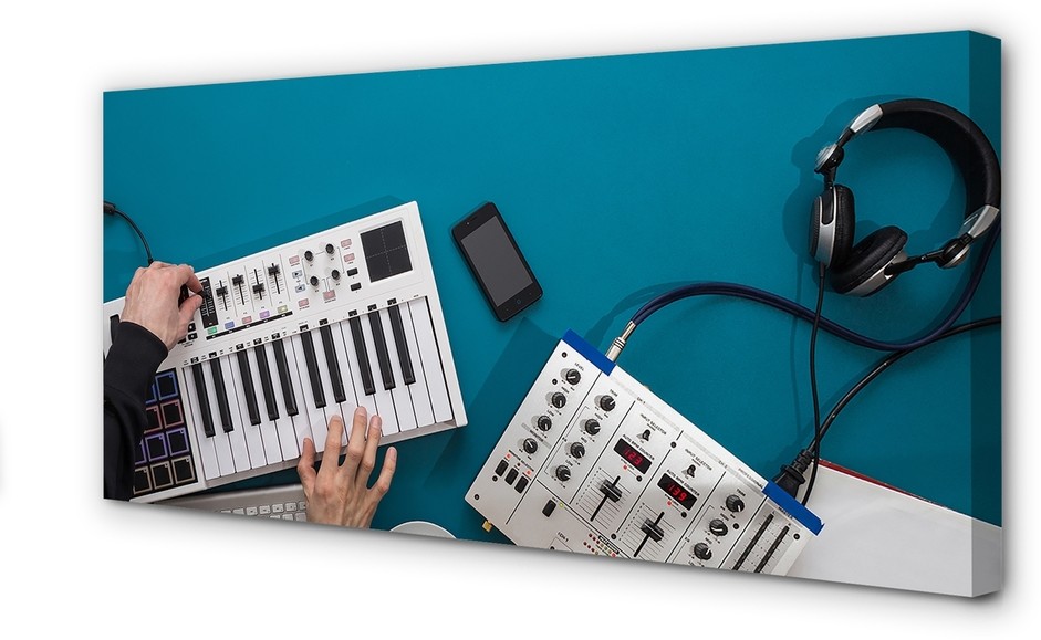 PL Tulup Obrazy na płótnie Konsola DJ słuchawki 120x60cm