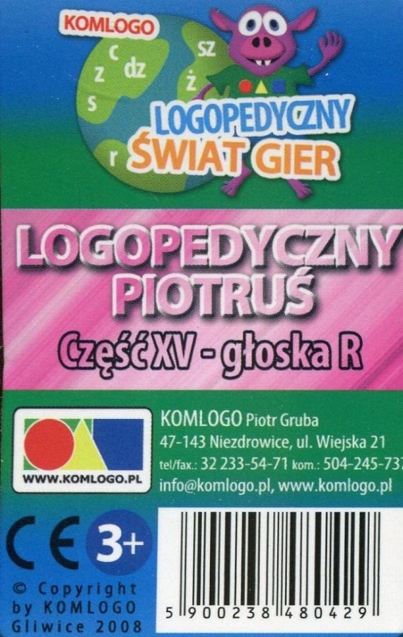 Komlogo Komlogo, karty Logopedyczny Piotruś Część XV: głoska R