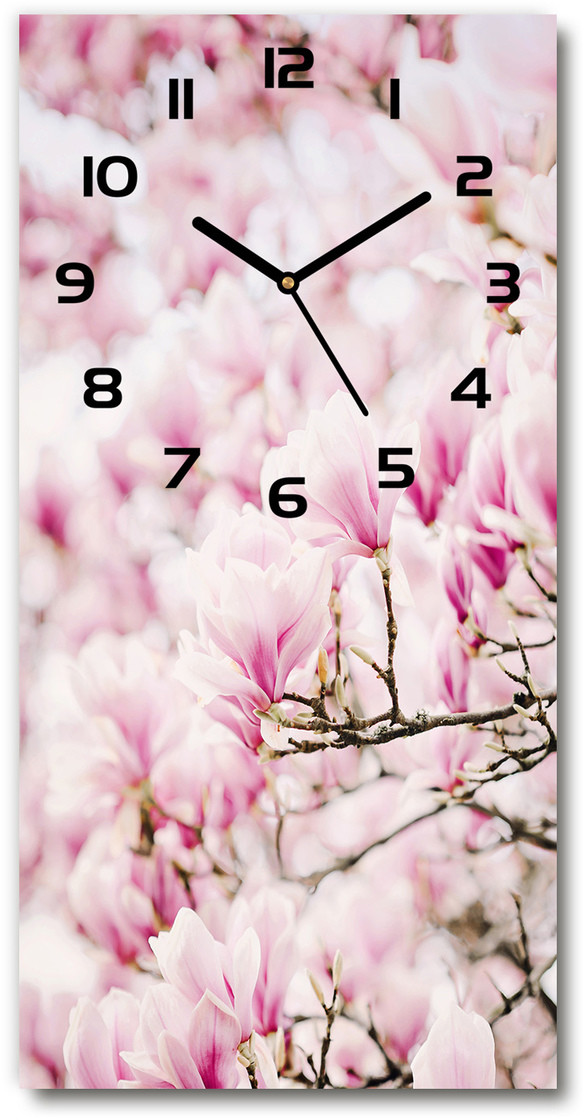 Zegar ścienny cichy Kwiaty magnolii