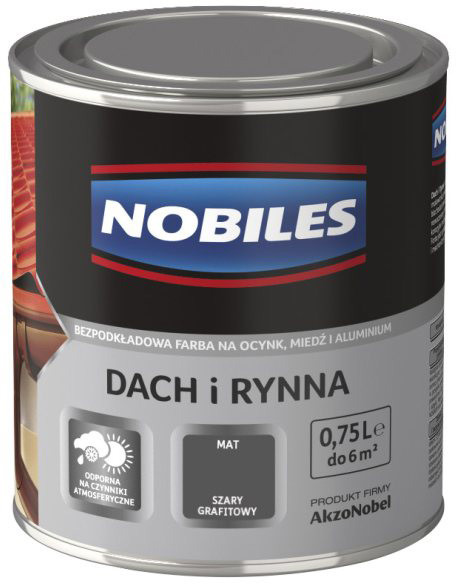 Nobiles Emalia Dach i Rynna grafitowy 0 75 l