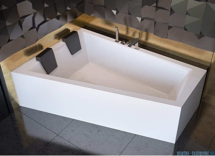 Besco Intima Duo 170x125cm wanna asymetryczna lewa + obudowa + czarny syfon #WAID-170-NL/#OAP-170-INT/19977 |
