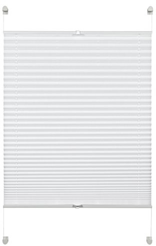 Deco Company roleta plisowana do zacisków, osłona maskująca ziarnistą pudełko, biały, 85 x 130 cm 23-2009