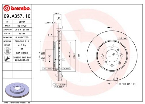 BREMBO 09.A357.10