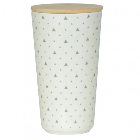 Tadar TRIANGLE POJEMNIK Z POKRYWKĄ 18,5 CM DREWNO BAMBUSOWE 5903313401791
