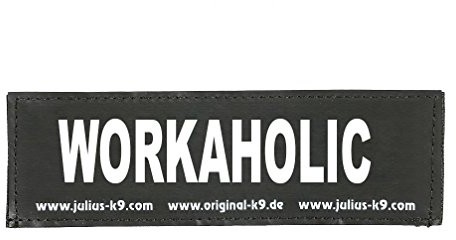 Julius-K9 162lr-K 31178 napis na rzep, Workaholic, mały, czarny