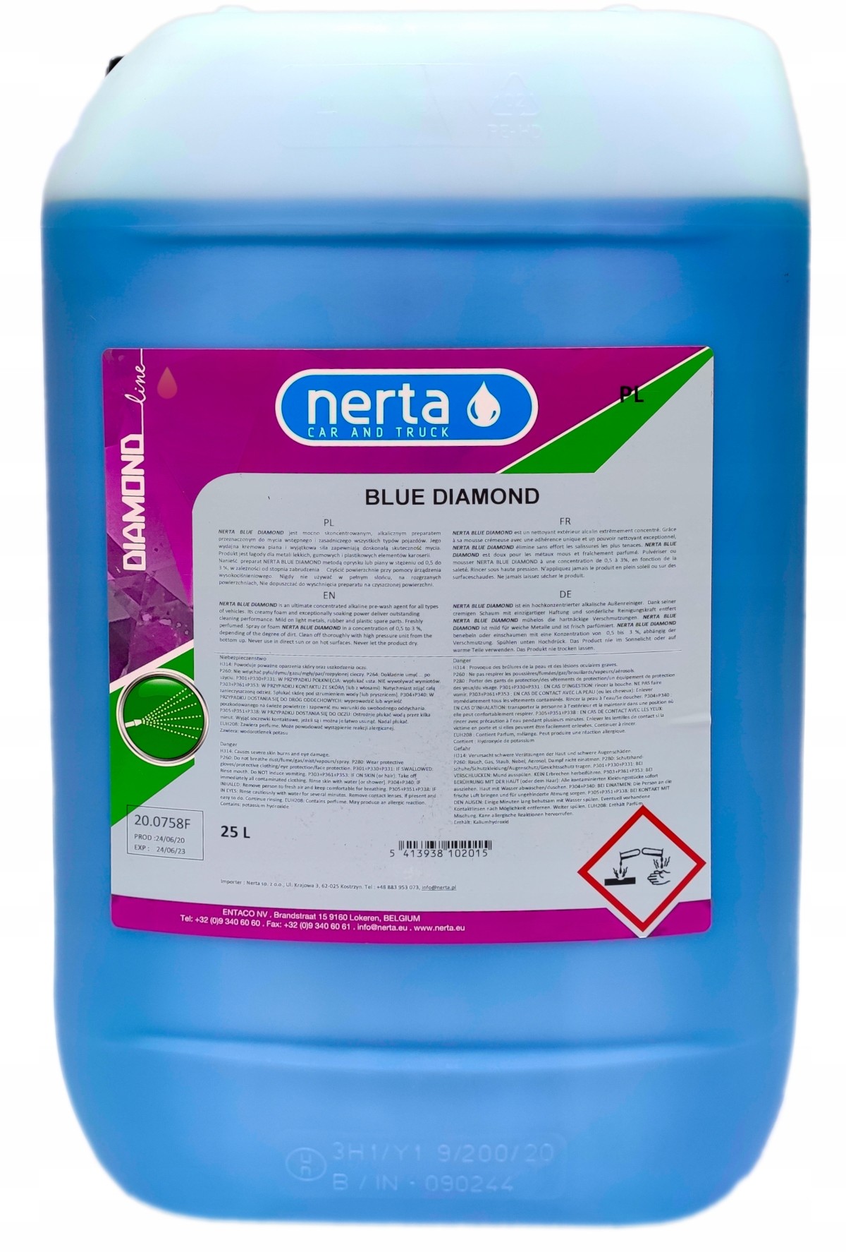 Nerta Blue Diamond wydajna bezpieczna piana 25L