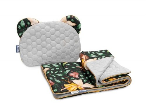 Sensillo komplet do wózka velvet zielony wróżki