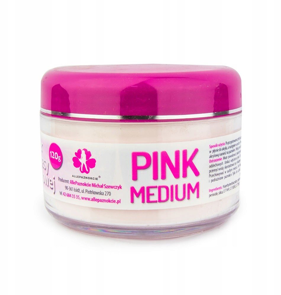 Puder Do Masy Akrylowej Proszek Pink Medium 120gr