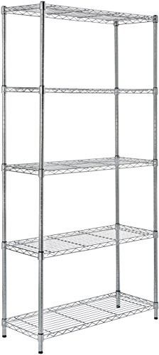 AmazonBasics regał z 5 półkami, kolor czarny SL-SUAM-117