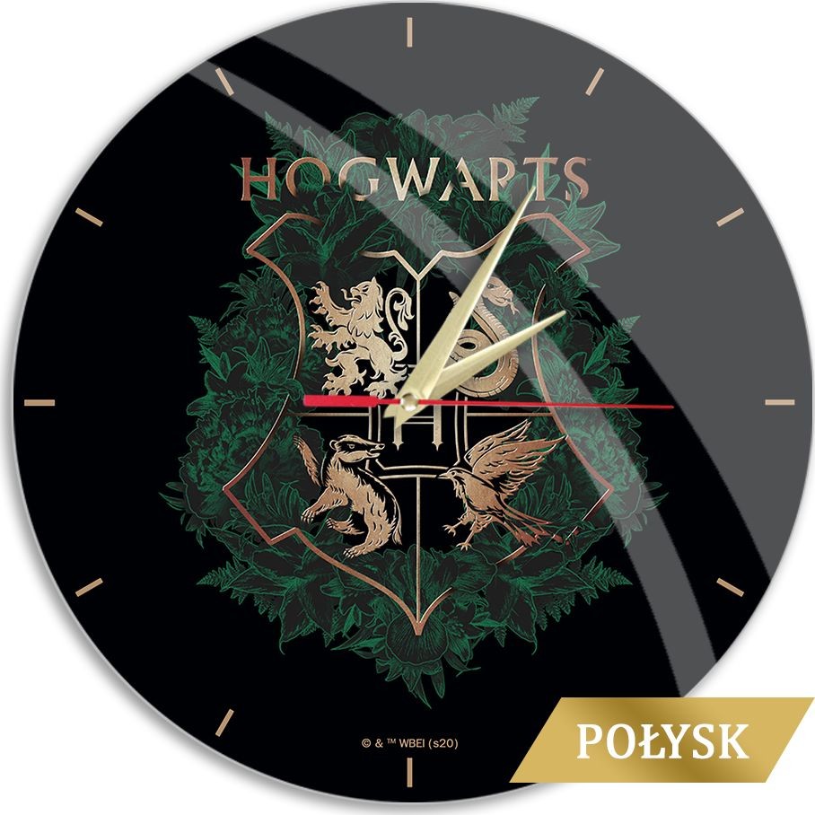 NoName Zegar Ścienny Z Połyskiem Harry Potter 019 Harry Potter Czarny WWCHARRY062