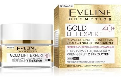 Eveline Gold Lift Expert 40+ luksusowy ujędrniający krem-serum z 24k złotem dla cery dojrzałej dzień/noc 50ml 46982-uniw
