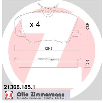 ZIMMERMANN Klocki hamulcowe - komplet 21368.185.1