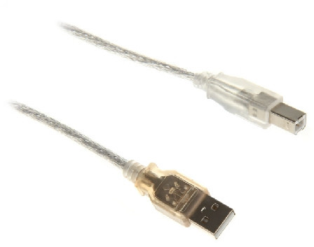 InLine USB 2.0 A-B gold plated cable 10m white/clear