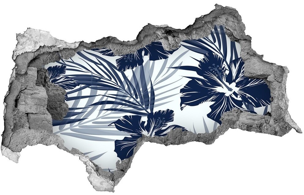 Wallmuralia.pl Naklejka 3D dziura na ścianę Tropikalne kwiaty