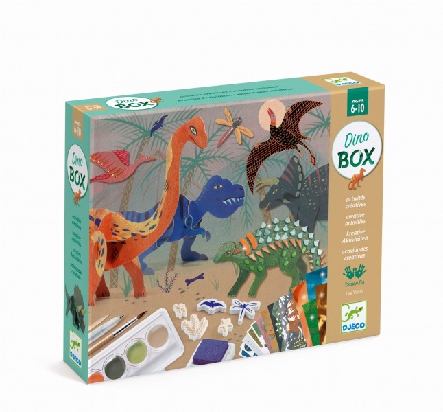 Djeco Duży Zestaw Kreatywny ŚWIAT DINOZAURÓW 6w1 DJ09331