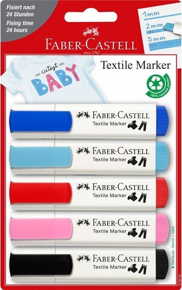 Faber Castell Markery do tkanin zestaw Baby Shower 5szt 440634