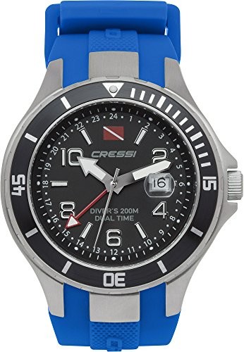 Cressi Traveller Dual Time-Diving Watch zegarek dla nurkó, niebieski, jeden rozmiar XKS766020