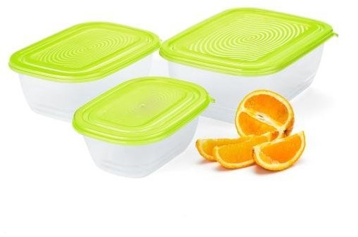 Rotho Pojemniki Sunshine do żywności 0,5 l+1 l+1,9 l zielony 20 lat gwarancji producenta +