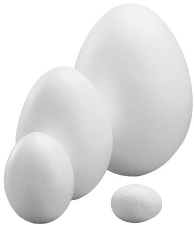 Rayher 3317000  jajko styropianowe, 2-częściowy, 2 połowa miseczek, wysokość 30 cm