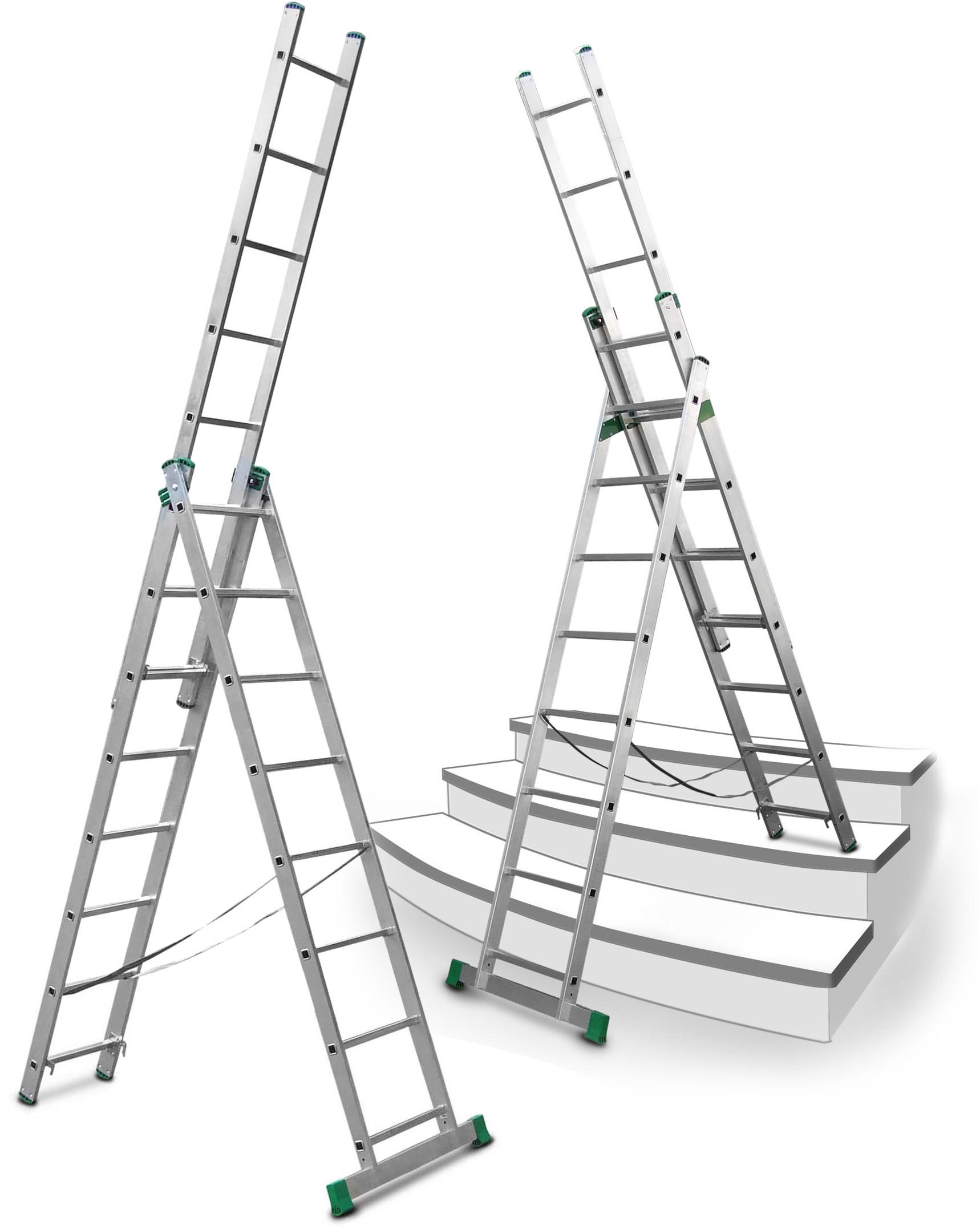 ALVE Drabina aluminiowa 3x12 Na Schody profi 'M'