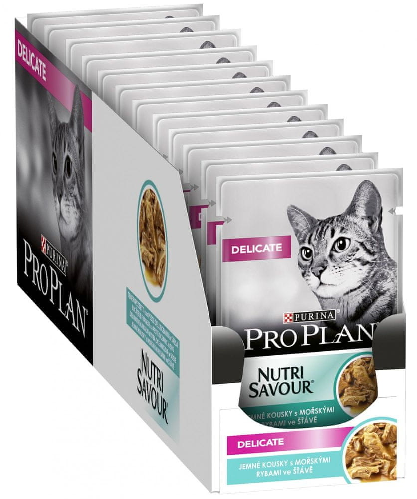 Purina Pro Plan karma mokra dla kota Cat DELICATE z rybami morskimi w sosie 26x 85 g