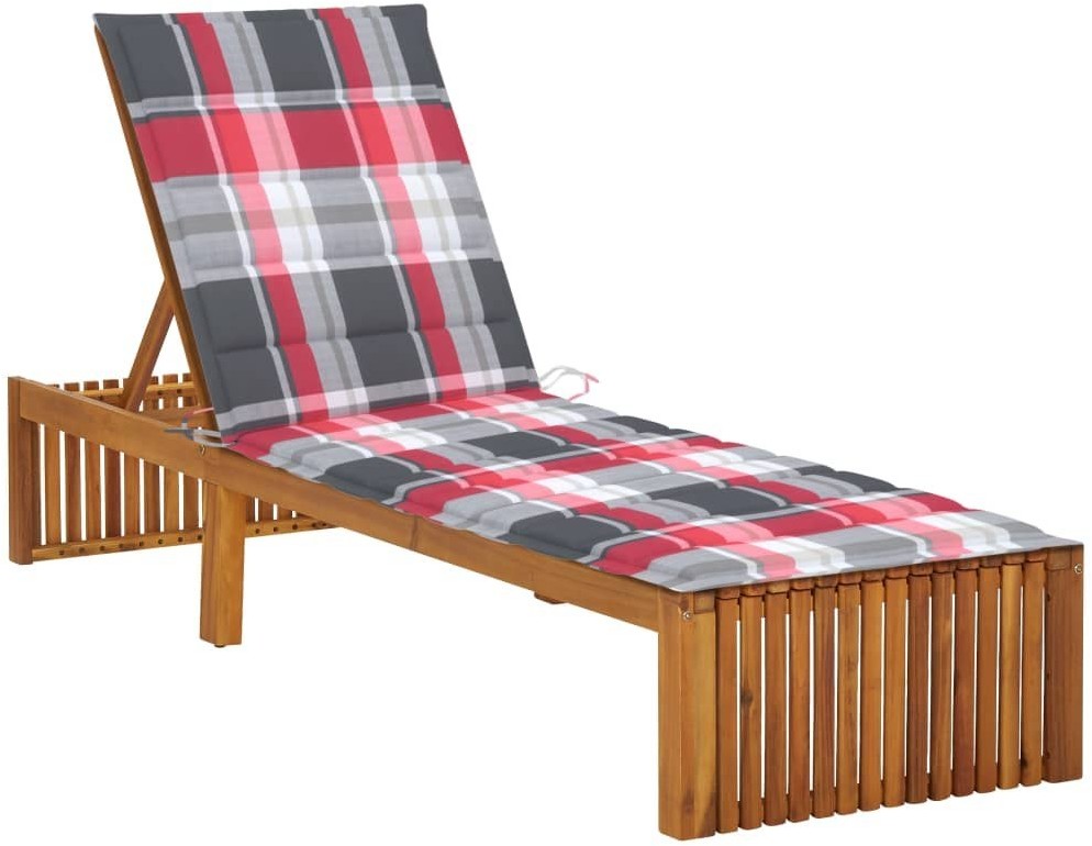 vidaXL Leżak z poduszką, lite drewno akacjowe 3064162