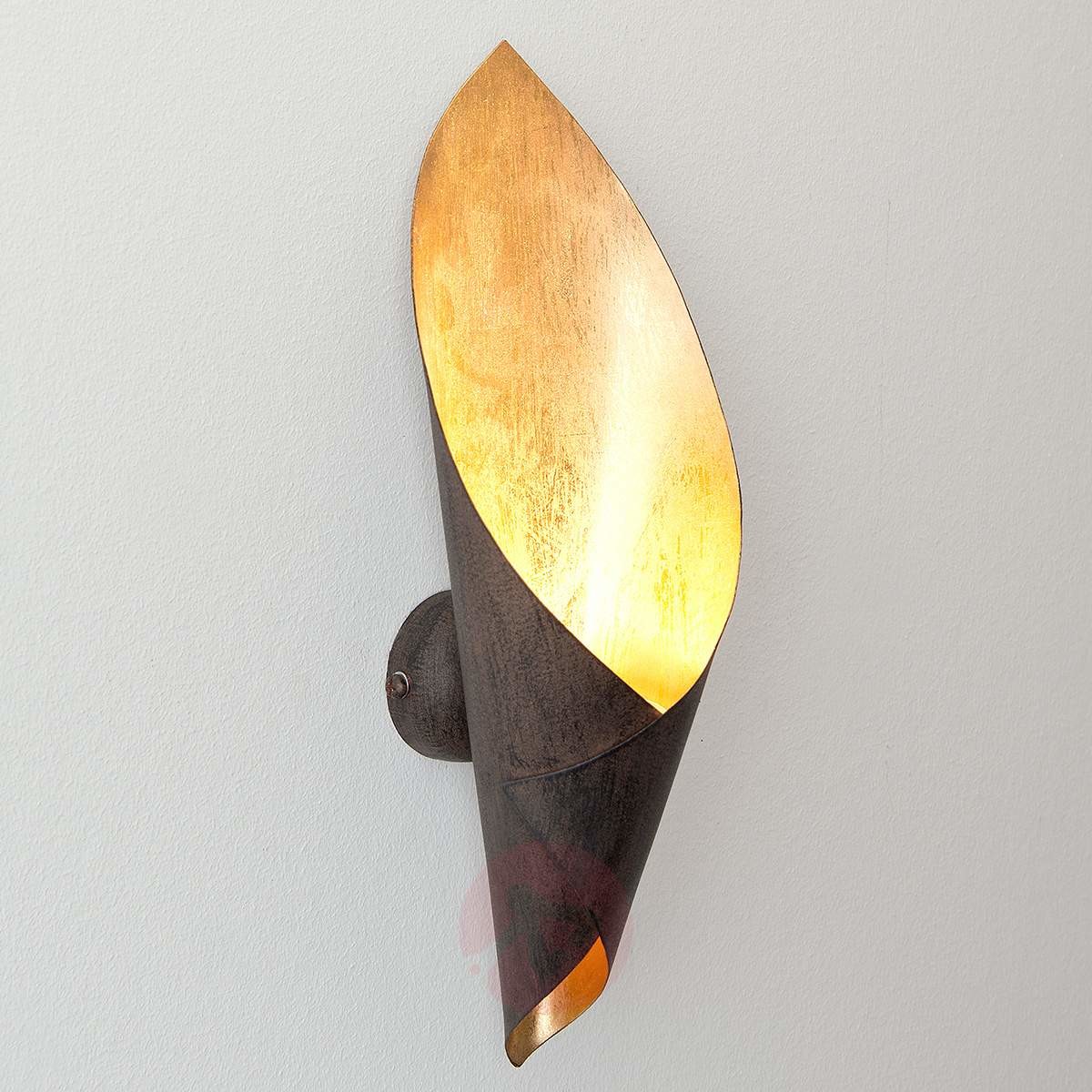 J. Holländer Fiaccola Piccolo czarno-brązowa lampa ścienna