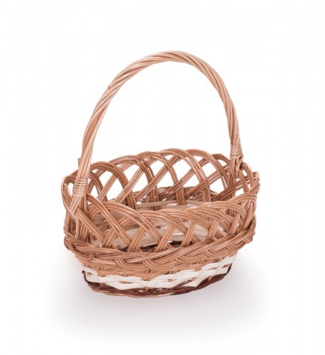 Wyroby z Wikliny PPH Jan Wnuk Koszyczek wielkanocny wiklinowy ażurek z warkoczykiem z białą wstawką do święcenia 1991