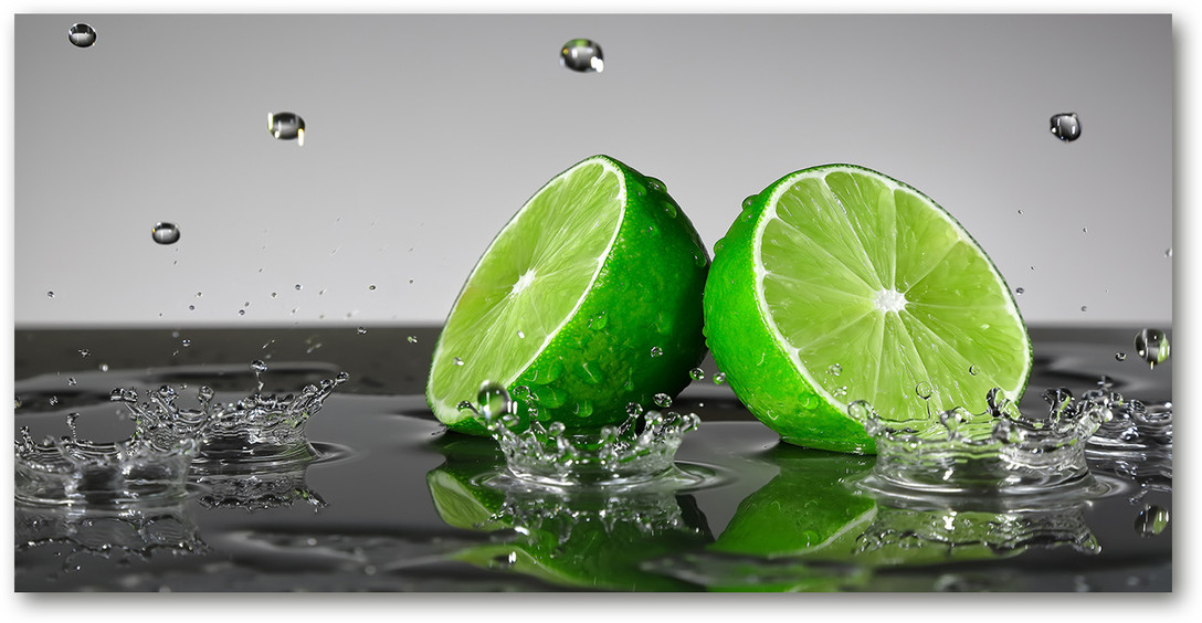 Obraz zdjęcie szkło akryl Limonka w wodzie