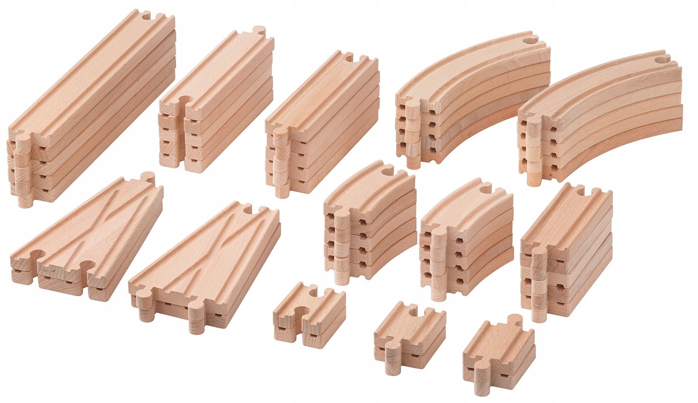 IKEA Lillabo zestaw 50 torów kolejka drewniana