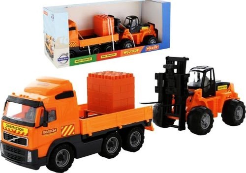 POLESIE Polesie Poland Volvo samochód z burtami + Supermix 30 elementów