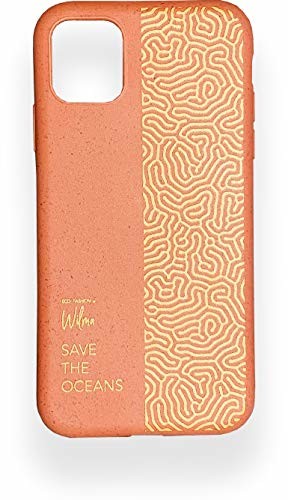 Wilma Be You Wilma biodegradowalne etui ochronne na telefon komórkowy pasuje do iPhone 11, stop morza z tworzywa sztucznego, całkowicie chroni przed zanieczyszczeniami, koralowiec WPC1027ORIP11