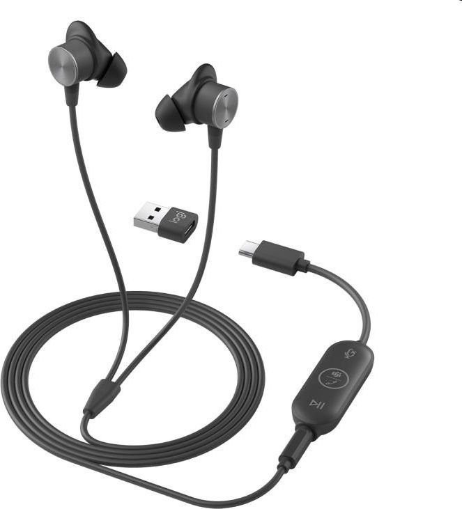 Logitech Zone Wired Earbuds UC czarne