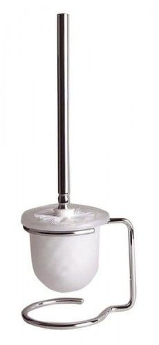 Domotechnika Szczotka WC 11x36x14 cm stojąca, chrom/szkło SH/ XR302