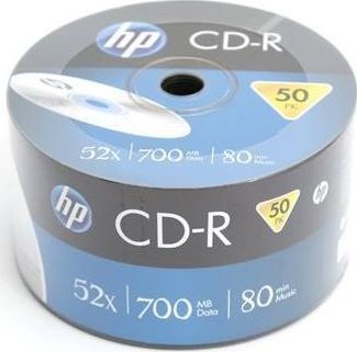 HP Hewlett-Packard CD-R | 700MB | x52 | cake 50 WHITE FF InkJet Printable HPCDP50C