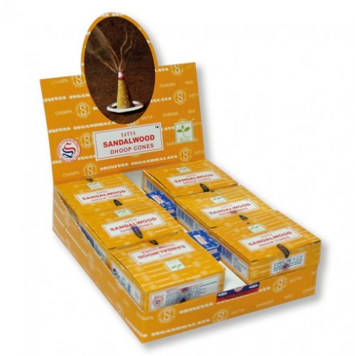 Satya Kadzidełka SATYA Sandalwood (sandał) stożkowe - 12 szt. satya08