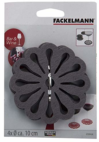 FACKELMANN Fackelmann 27239 podstawka pod szklankę, 4 jednostek, ze stali nierdzewnej, wielokolorowa, 17 x 11,7 x 1,5 cm