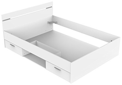 demeyere Łóżko Michigan z 2 szufladami, drewno, biały 471707