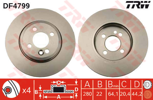 TRW Tarcza hamulcowa DF4799